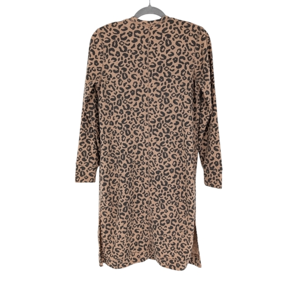 Abercrombie & Fitch Leopard Print Long Ribbed Duster Cardigan Sweater Soft Cozy - Picture 5 of 7